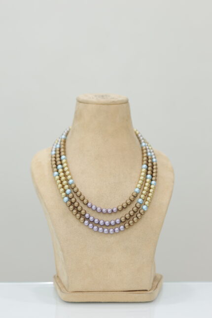 Lavender and Gold Multi-Layer Necklace