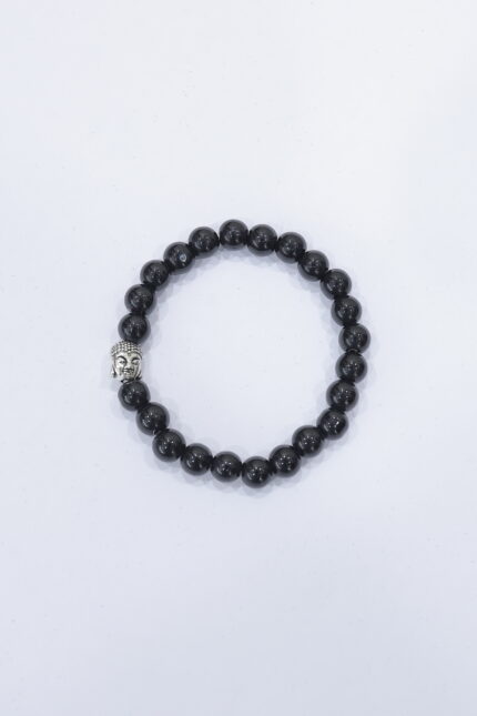 Natural Black Onyx Bead Bracelet