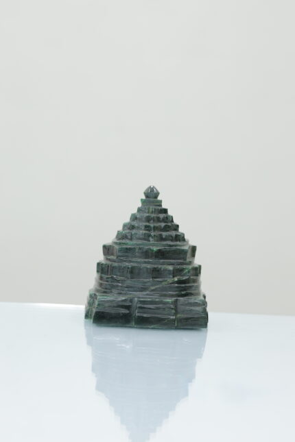 Green Onyx Pyramid with Crystal Point